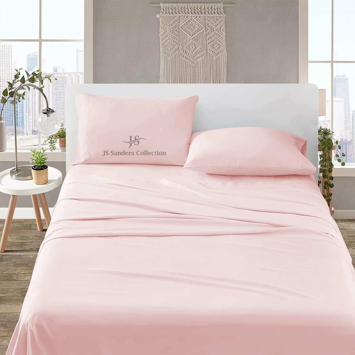 CASA LINEN 4 Piece Sheet Set 100% Egyptian Cotton Bed Sheets 1000 Thread Count Luxury Hotel Quality Sheet Set Italian Finish Premium Sheets Long Staple Fits Up to 18 Inch Deep Pocket (Blush,RV King)