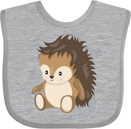 inktastic Lindo babero de erizo de animales del bosque