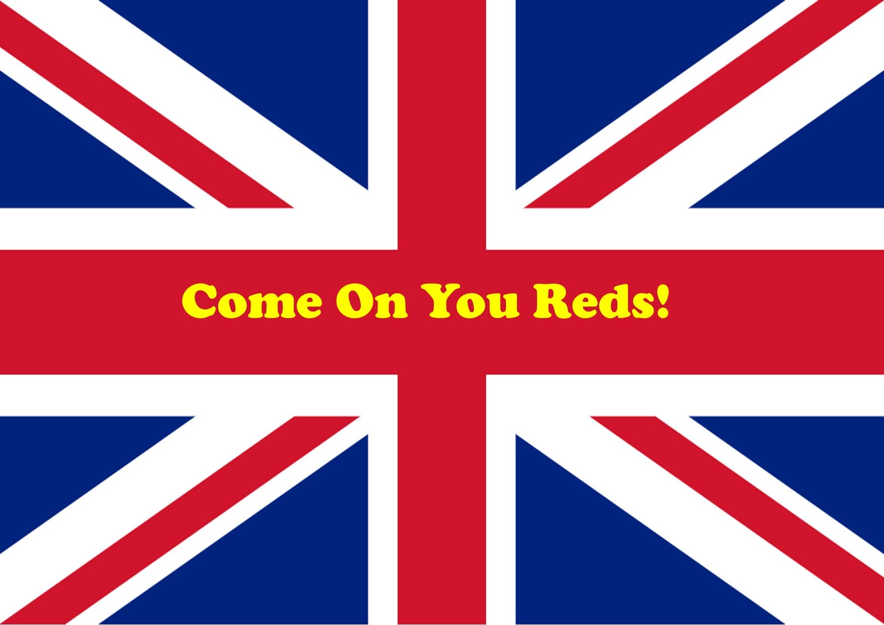 Come on You Reds, Liverpool Fan, Union Jack Personalized A4 Easy-Peel PRE-Cut Edible Icing Sheet Cake Topper Decoration