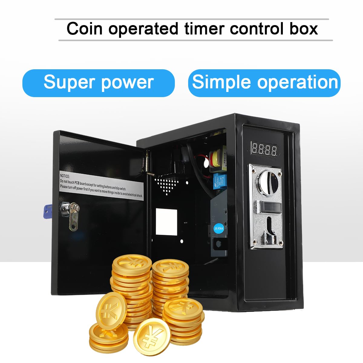 Münzbetriebener Timer-Steuerkasten, 220V 10A Münz-Timer-Steuerbox, Münzautomat Für Waschmaschine, Massagesessel, Verkaufsautomaten