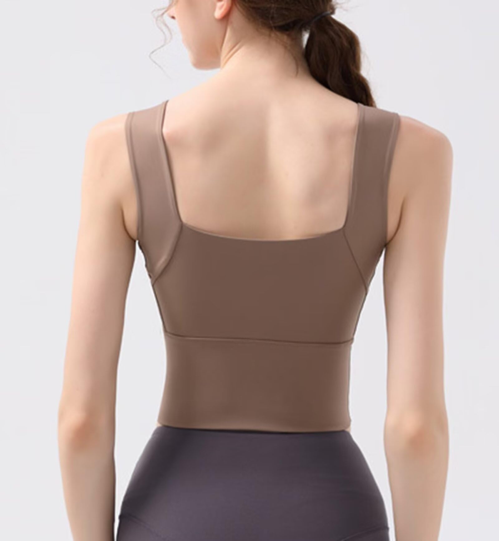 Rivccku Canotta da Donna per Yoga Fitness Sportiva Traspirante Canotta Senza Maniche con Reggiseno Incorporato