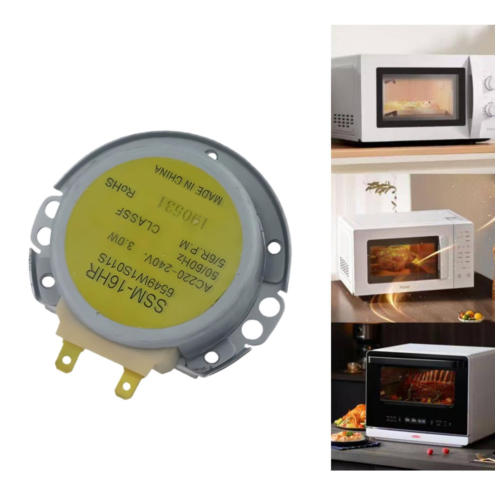 Motor universal de plato giratorio para microondas adecuado para varias marcas de 220 V, textura metálica, pieza de repuesto de fácil instalación