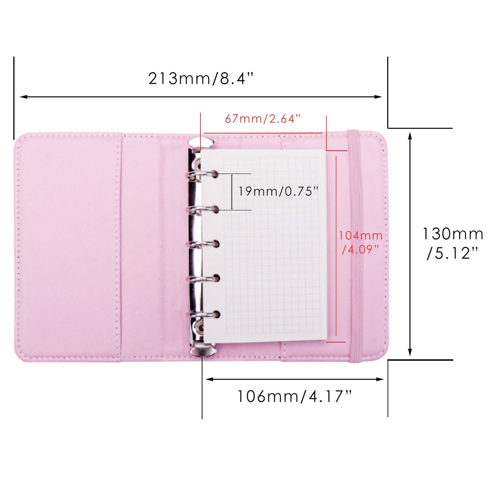 Amazon | AxeWoodz PUレザーM5-5リングバインダー 80枚グリッド