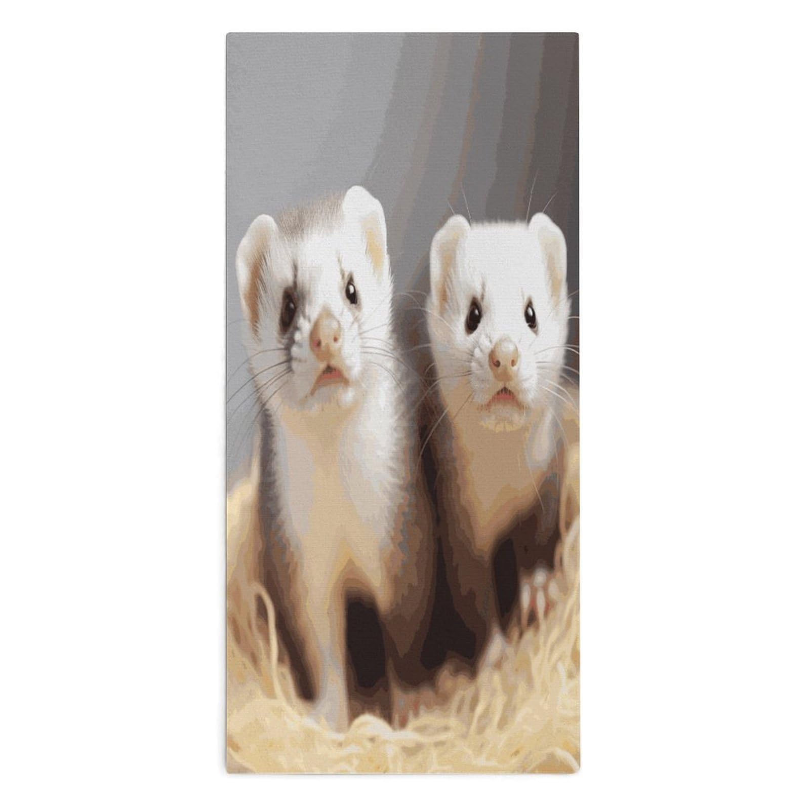 Fodpand Style Ferrets Microfiber Towels, Decorative Bath Towel Soft & Lightweight, Hand Towels Multipurpose Use For Bathroom, Pool, Gym, Spa, And Hotel Use