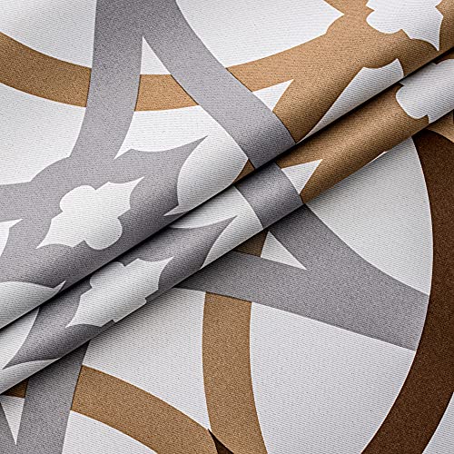 Driftaway Alexander Spiral Geo Trellis Pattern Window Curtain Valance Rod Pocket 52 Inch By 14 Inch Plus 2 Inch Header Brown 1 Pack #TOP2