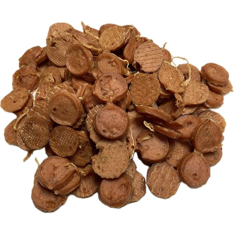 DriedDogTreats Duck Coins for Dogs 500g (140 pcs) - Soft Dog Training Treats - Low Fat Natural Snacks - Bite-Sized Reward Treats for Puppies Adult & Senior of All Breeds - Resealable Pack