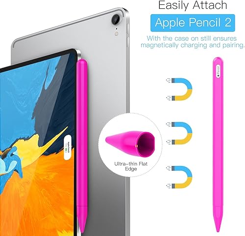 Miniatura 3 de MoKo Estuche para Apple Pencil de 2 generación, 2 piezas, funda protectora de silicona para Apple Pencil de 2 generación y cubierta protectora para