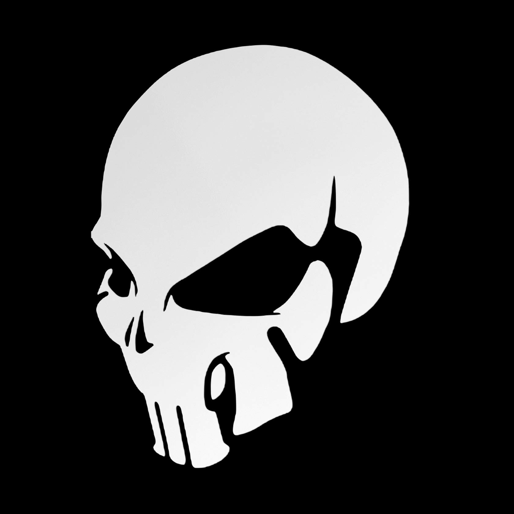 Adesivo Teschio Arancio FluO 12cm - Sticker Vinile Per Auto, Moto, Casco, Murale, Prespaziato - Foto 3