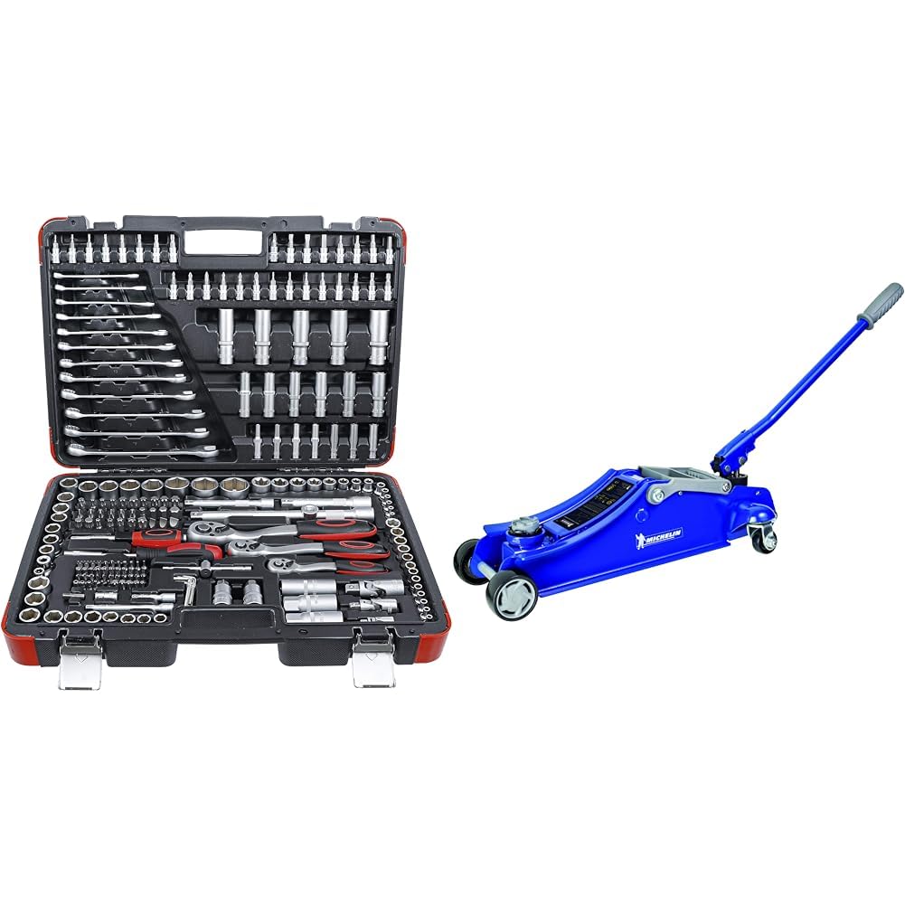 Cric hydraulique Michelin et coffret de douilles BGS pour votre garage de maison