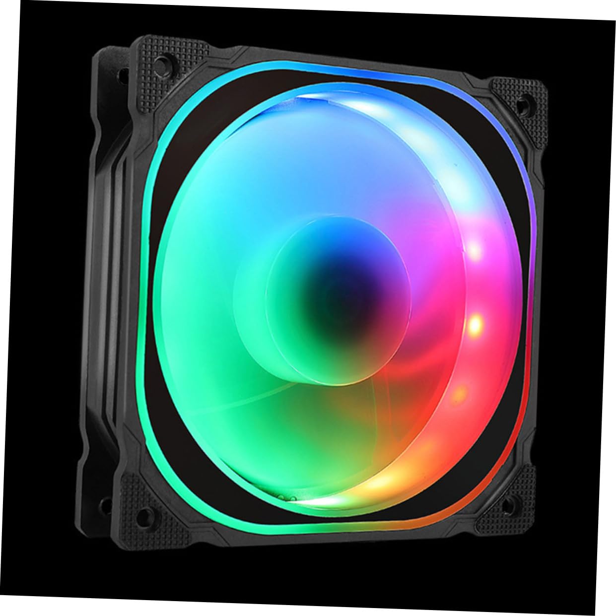 VICASKY Ventilador de Refrigeración LED Rgb de 12cm para PC con Controlador Estándar, Plástico Duradero Fiesta Verano y Sistema de Refrigeración de Computadora