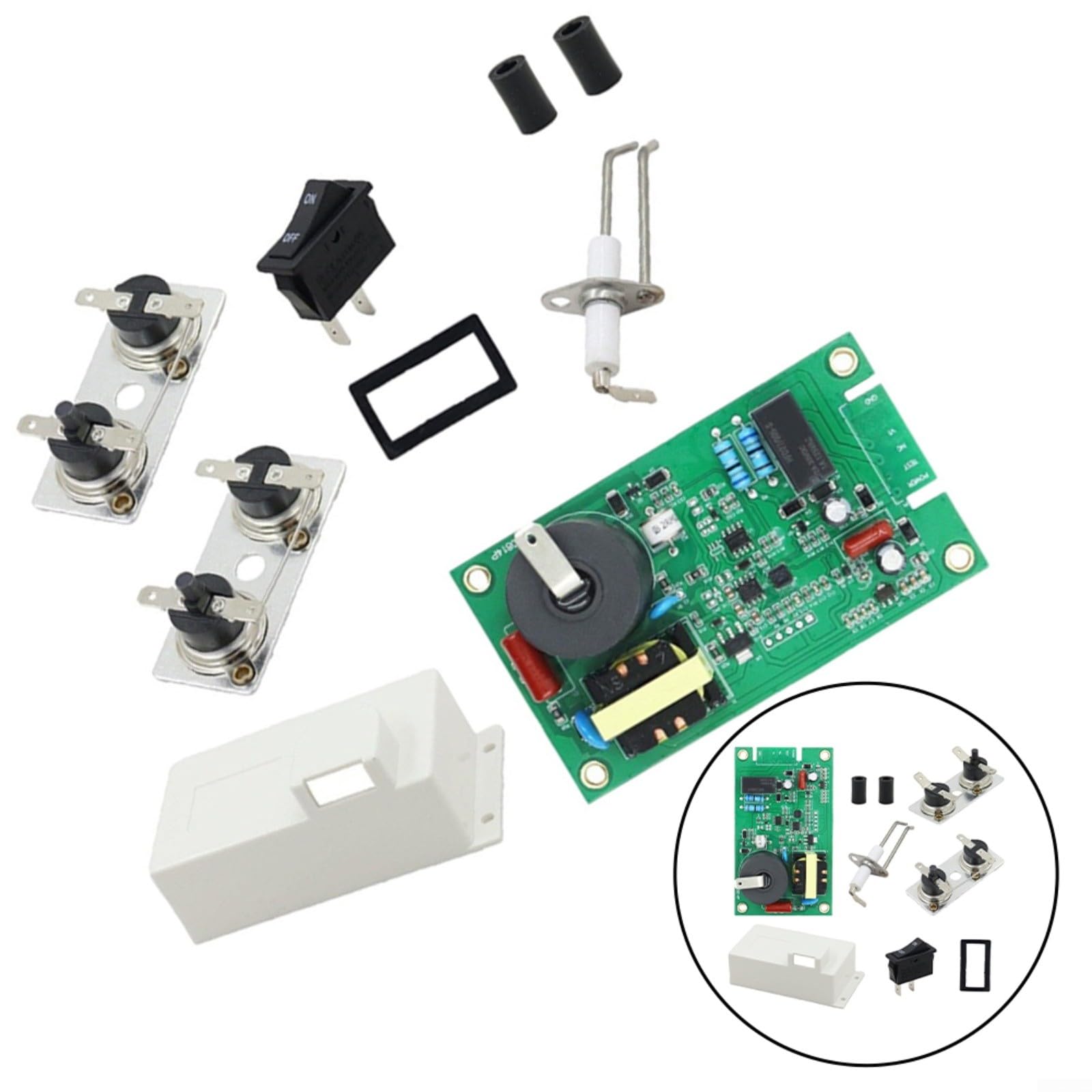 Set di ricambio per riscaldamento dell'acqua RV 5 in 1 con scheda di controllo 520814, termostato ed elettrodo di accensione per Suburban SW-4D SW-6D SW-10D 12 V per kit di riparazione camper