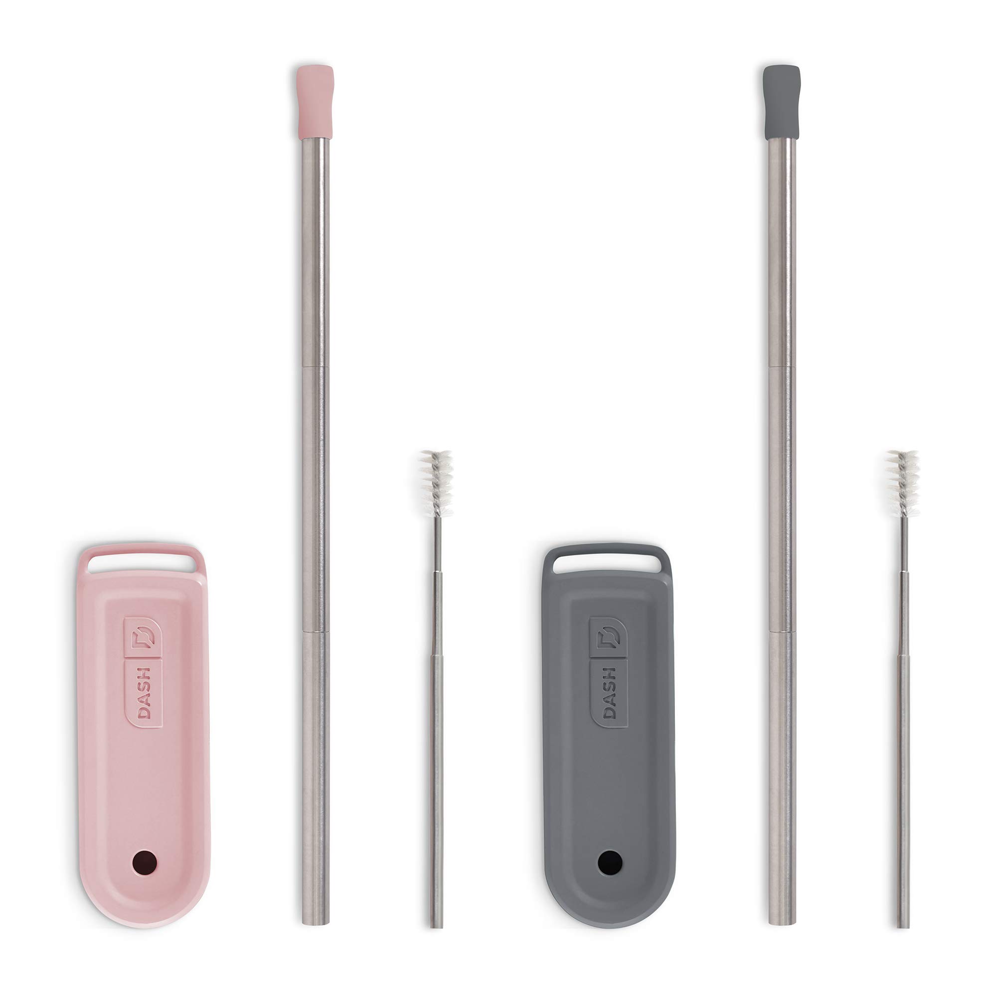 Paille réutilisable en acier inoxydable DASH pour remplacer le carton ramolli avec étui nomade