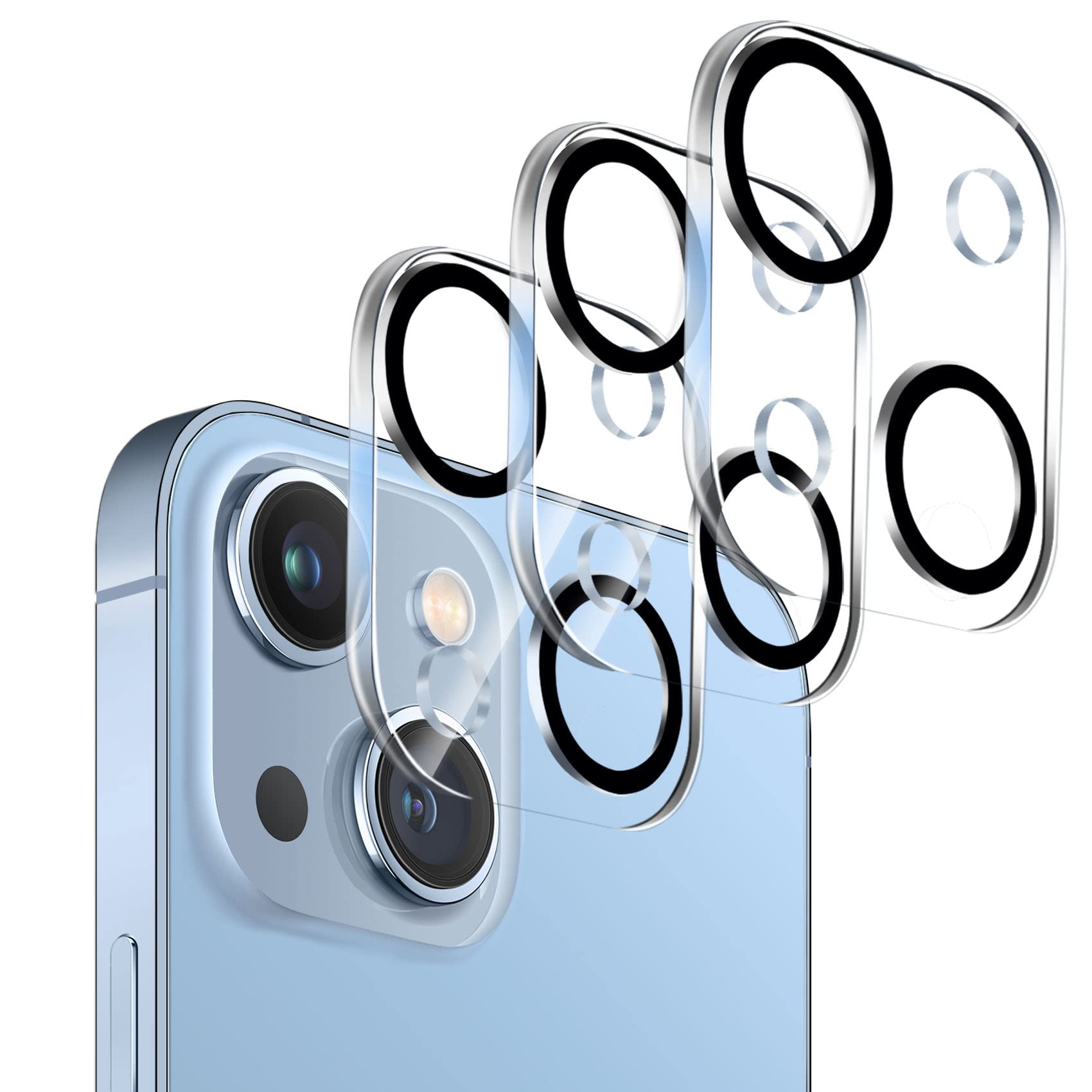 Dengduoduo Ochraniacz obiektywu aparatu ze szkła hartowanego do iPhone'a 14 15.5 cm i iPhone'a 14 Max 17.0 cm, Ultra HD, twardość 9H, odporna na zarysowania, przyjazna dla etui, łatwa w instalacji