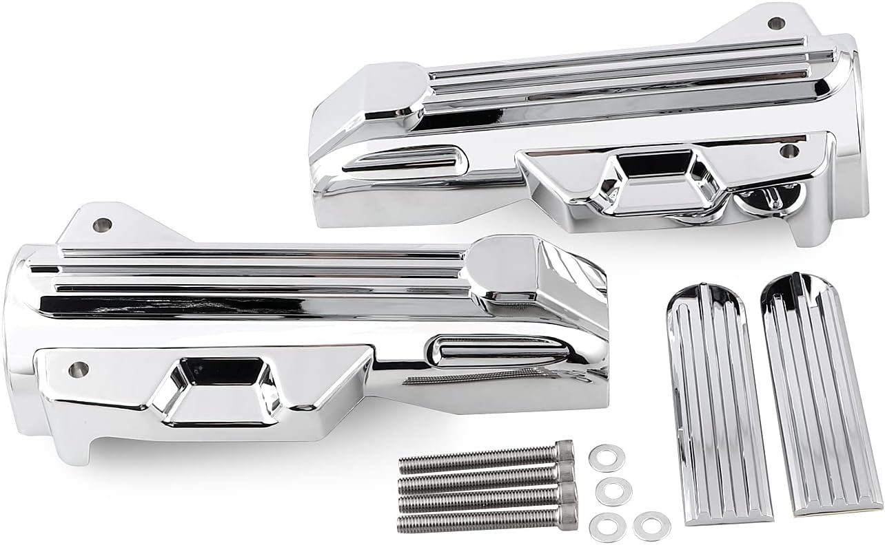 Vivid Black Upper Fork Slider Accents Lower Fork Covers Compatible With 2014-2023 Harley Touring Road King Street Electra Glide FLHTCU