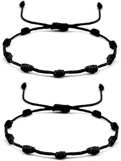 ARTIFICIAL TREE Latest Trend Black Thread Knot Anklets with Single Charm | Adjustable Payal for Women and Girls | Trendy Black Anklets (AT ANK 006)