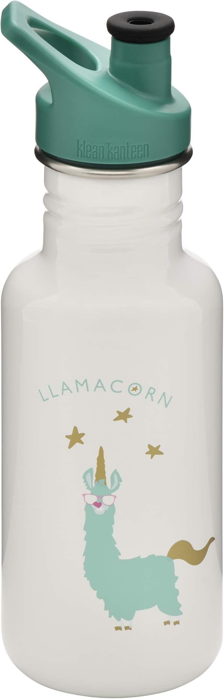 Klean Kanteen Stainless Steel Bottle with 3.0 Sport Cap (Llamacorn, 18oz)