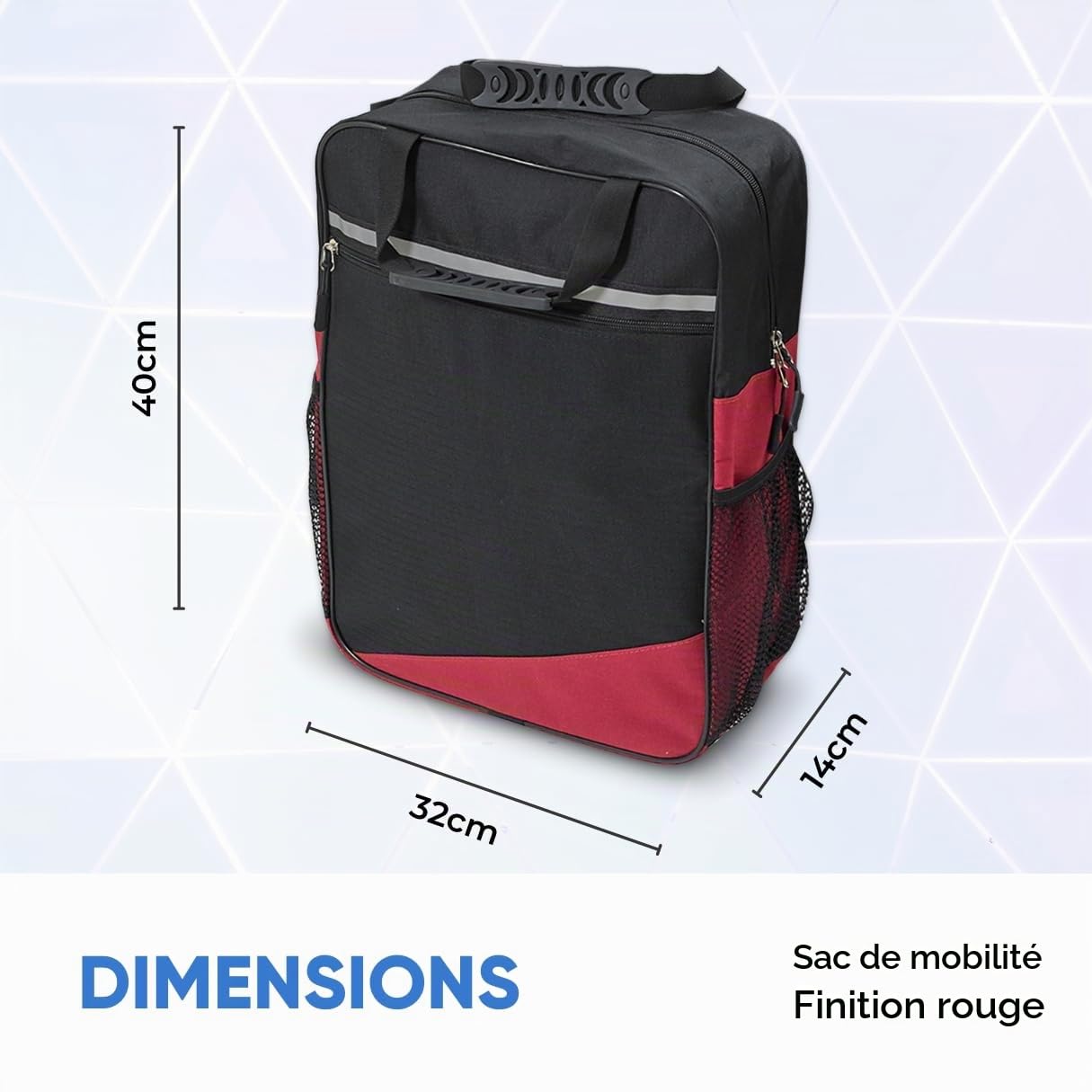Biscay Sac De Mobilité - Rouge | Accessoires pour Fauteuil Roulant et Scooter de mobilité Sac pour Fauteuil Roulant et Scooter de mobilité Paniers et Sacs pour Fauteuil Roulant et Scooter de mobilité