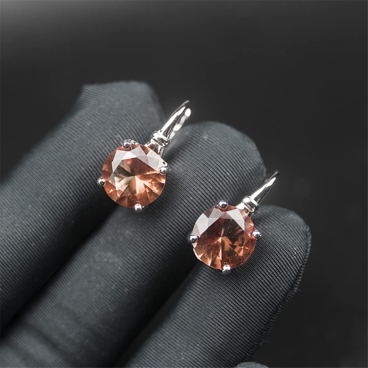 Pendientes Sultanit de plata de ley 925 que cambian de color, redondos, 10 mm, joyería de diáspora creada para regalo de mujer, cierre inglés, Piedra, diáspora sintética