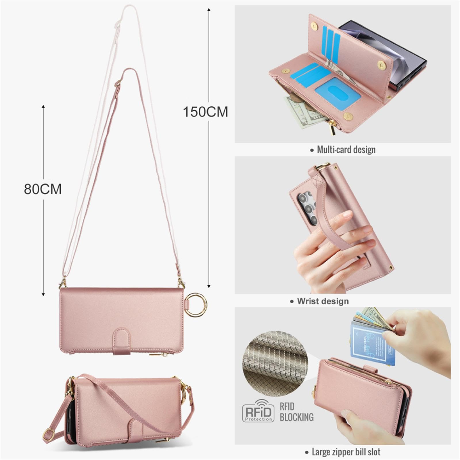 Do etui na telefon Galaxy A16 Crossbody Wallet (do Galaxy A16/ciemnofioletowy)