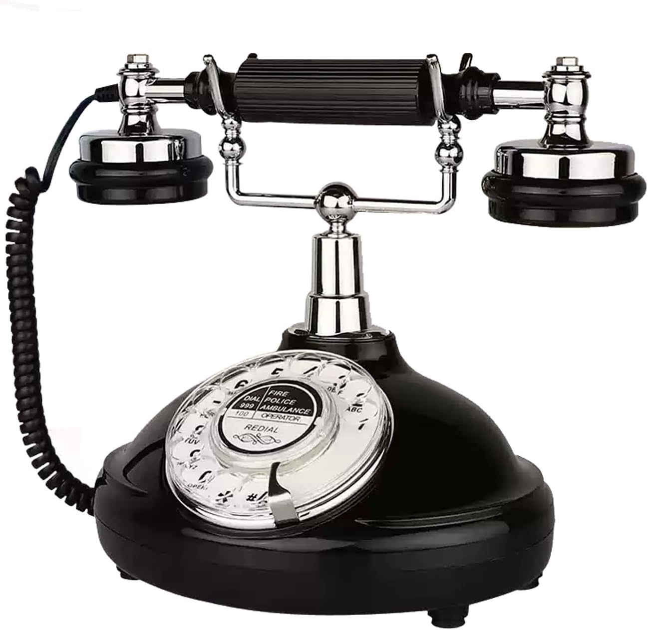 Retro Phone, TelPal Corded Landline Phone with Last Number Redial, Black Vintage Telephone for Home/Office/Hotel, Old Fashion House Telephone Set, Wired Antique Home Phone Gift for Seniors