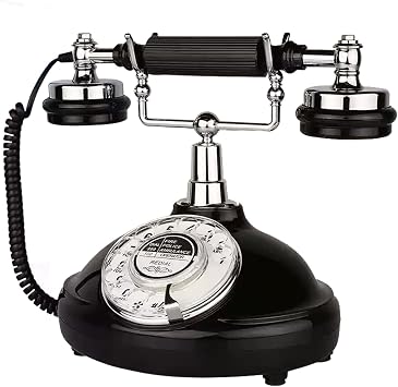Retro Phone, TelPal Corded Landline Phone with Last Number Redial, Black Vintage Telephone for Home/Office/Hotel, Old Fashion House Telephone Set, Wired Antique Home Phone Gift for Seniors