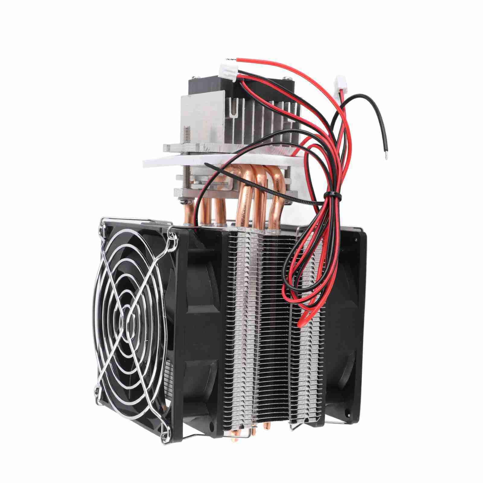 Buachois Système de Refroidissement par Semi conducteurs pour Équipement, Kit de Refroidissement 12V 6A 72W, Matériaux ABS et Alliage d'Aluminium, pour Petits Espaces et Déshumidif