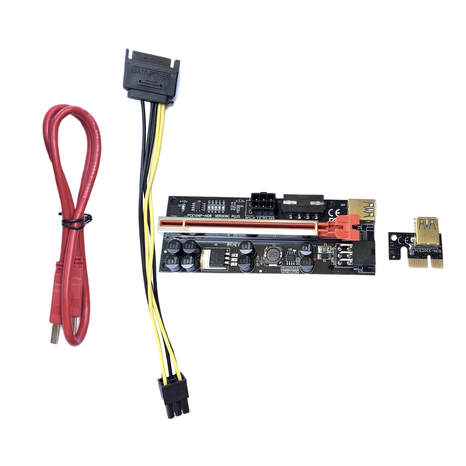 RISERS Card Ver009C Driver-Free for GPU Mining Cable red with light Computer Cables & Connectors | Other Computer Cables-image-3