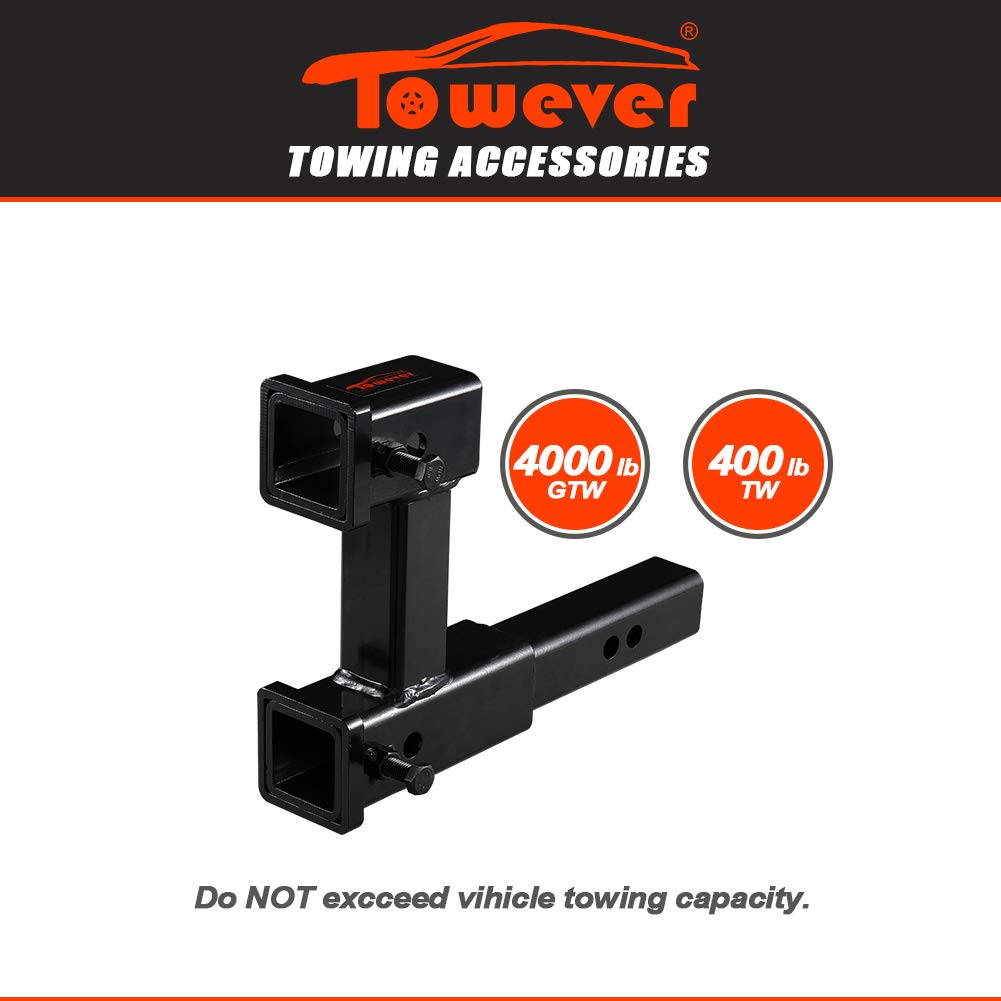 Buy Towever 84131 Trailer 2 inches Dual Hitch Receiver Adapter Extender