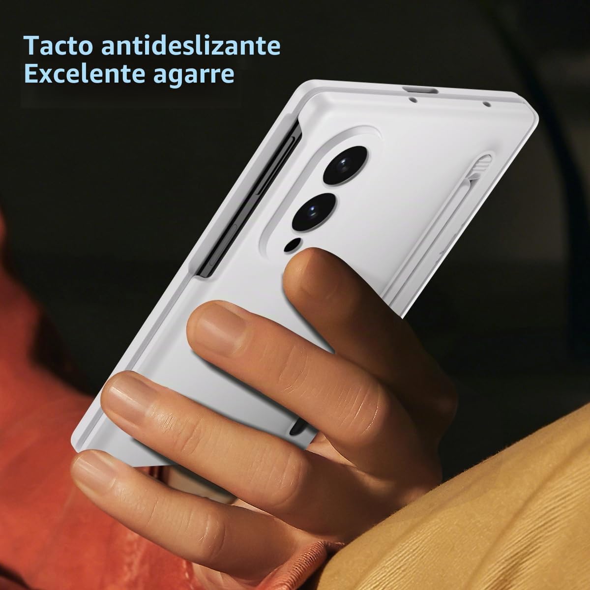 Funda para Galaxy Z Fold 8 con lápiz óptico y Ranura para Soporte, Carcasa para Samsung Galaxy Z Fold8 con Protector de Pantalla, Funda para Fold8-Blanco