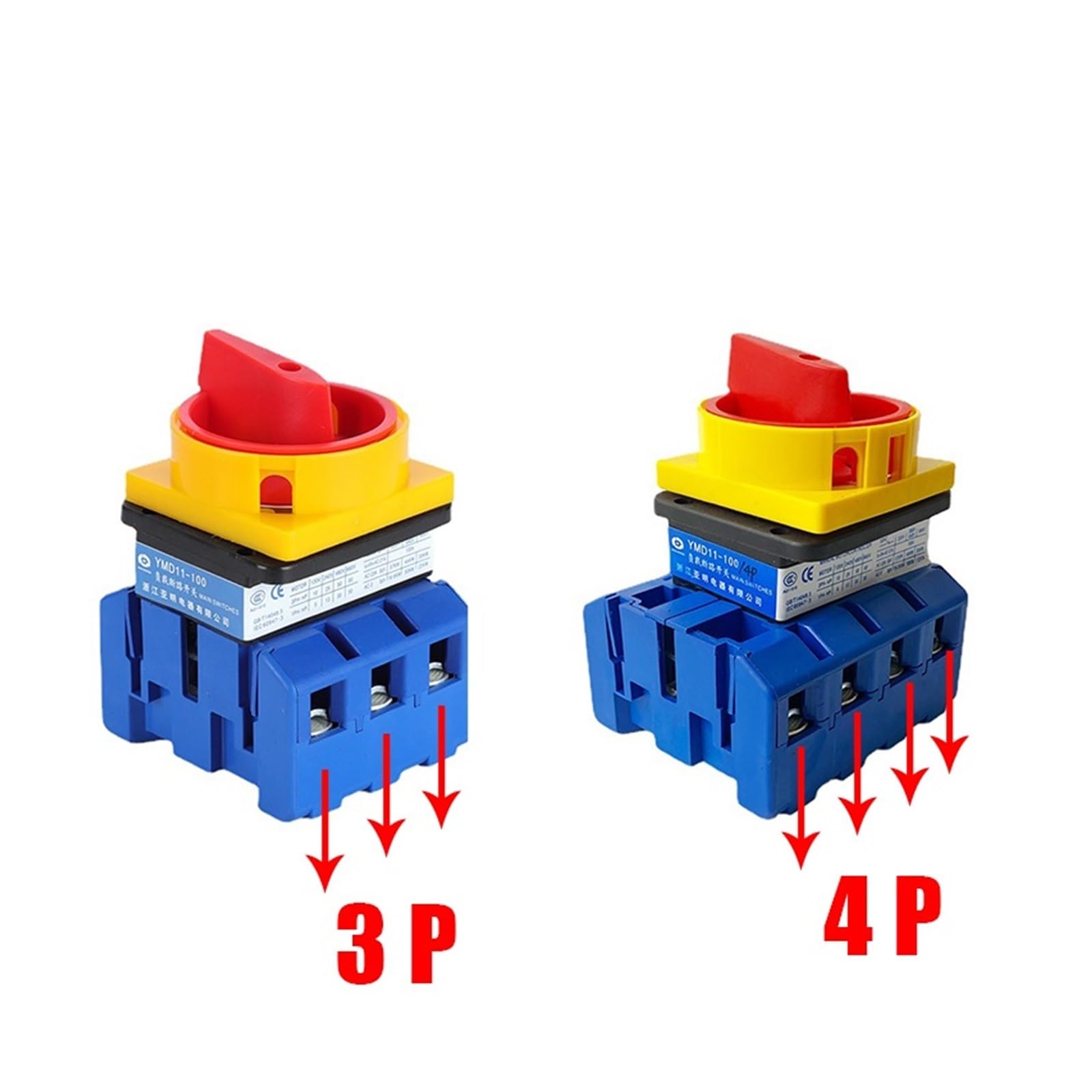 Interruptor aislador 3P 4P YMD11-100A, desconexión de CC, Interruptor de Leva rotativo de Encendido y Apagado con interrupción de Carga LW30-100(100A 4P)