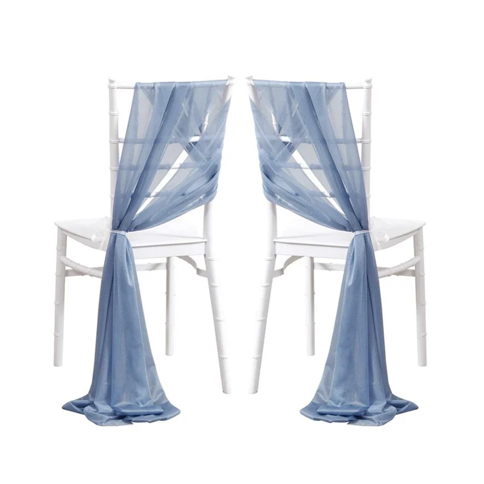 Stuhlschleifen 24 Stück 17x250cm Grün Chiffon Stuhlschärpen 12er Set Schärpen Hochzeit Stuhlhussen Band Hochzeit Party Gang Stuhl Dekor(Dusty Blue)