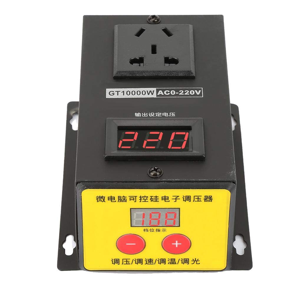 Regulador de Voltaje SCR, Walfront AC 220 V 10000 W de Alta Precisión, Regulador de Voltaje Electrónico de Tiristor, Control de Atenuación de Temperatura y Velocidad