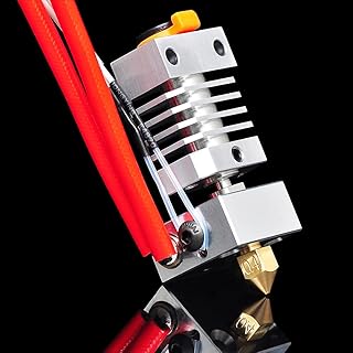 GBA-SZC Upgrade CR10 All Metal Hotend, CR10 Hotend Precision Kit, Titanium Alloy Heatbreak 12V 40W for 3D Printer CR10/ CR-10S/ CR-10S4/S5/CR-10 Mini .（12V Brass Nozzle Kit)