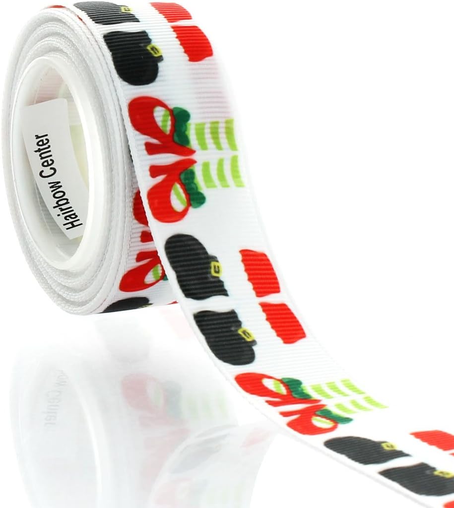 7/8" Santa Feet Grosgrain Ribbon 100yd