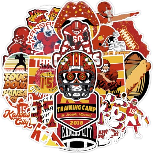 39 PCS Kansas City Stickers Stickers Pack for Laptop Water Bottle Car Travel Case Skateboard Motorcycle Durable Waterproof Vinyl Decals for Fans Kids & Adults