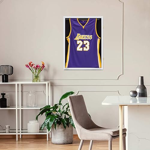 Miniatura 37 de Estuche de exhibición con marco de jersey, caja de sombra grande con cerradura, marco de jersey deportivo con 98% de protección UV acrílico y 2