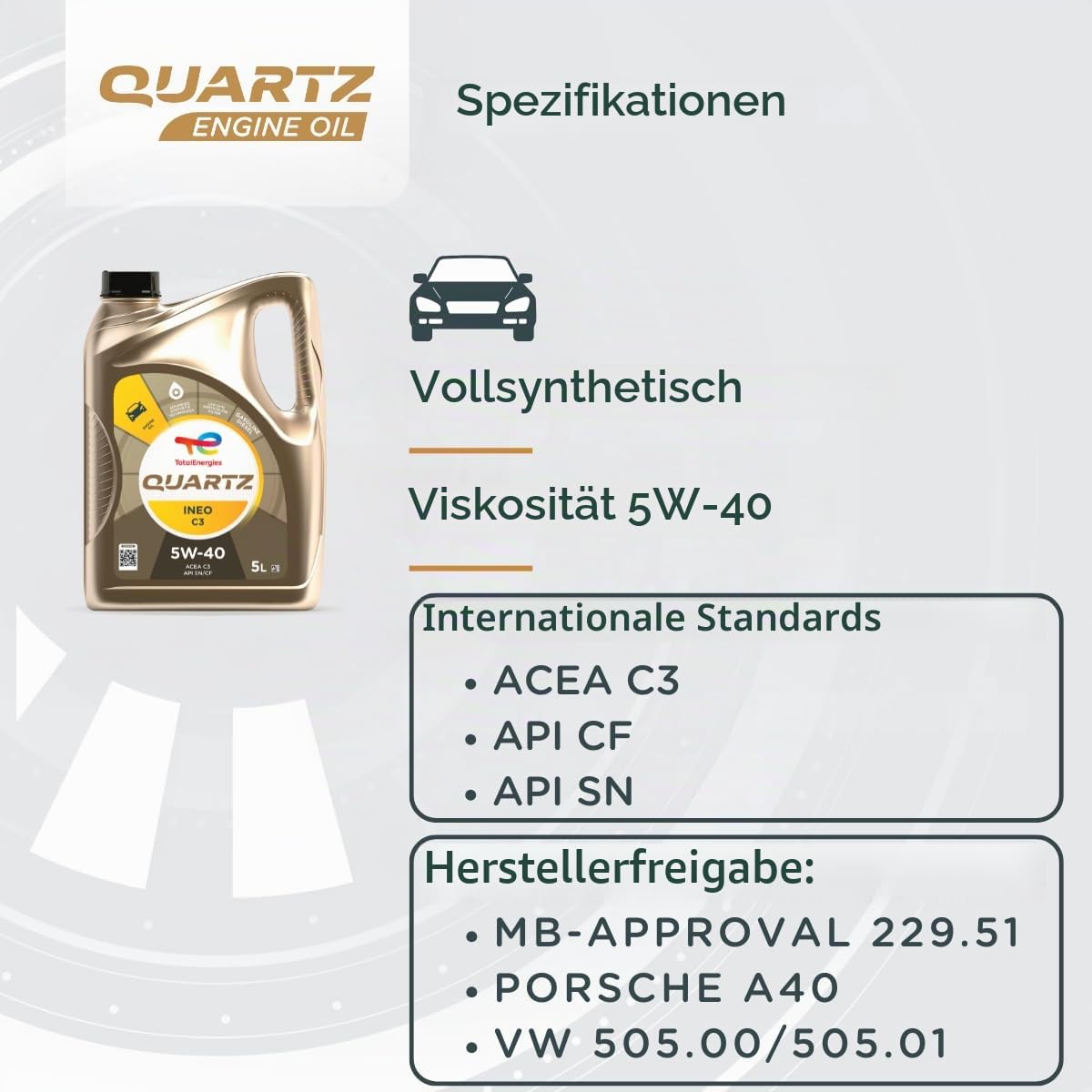 TOTAL Motoröl 5W-40 5 L