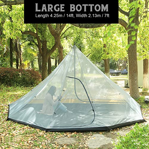 Preself Half Inner Mesh for Tipi Hot Tent T3 XL with Oxford Bathtub Bottom - Thumbnail 4