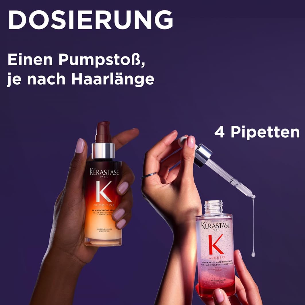 Kérastase Pflegeset mit Genesis Sérum Anti-Chute Fortifiant gegen Haarverlust und Haarbruch (90 ml) und Nutritive 8H Magic Night Serum (90 ml) für mehr Glanz und Geschmeidigkeit
