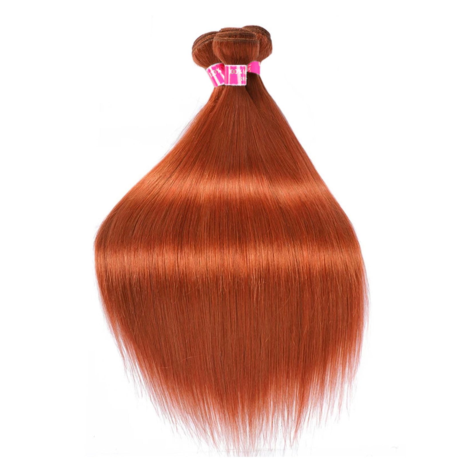 #350 Arancione Pacchi Allentati Profondi con Chiusura Capelli Umani con Chiusura in Pizzo Extension di Capelli Vergini Brasiliani Lisci di Alta Qualità per Donne Nere,10 12 14+10closure