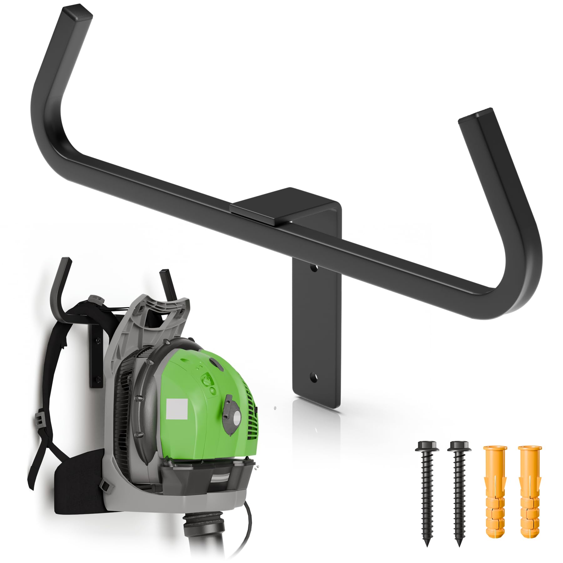 Soporte de pared para soplador de mochila, soporte para soplador de hojas, soporte para motosierra, soporte táctico de almacenamiento de mochila para herramientas de jardín, garaje y