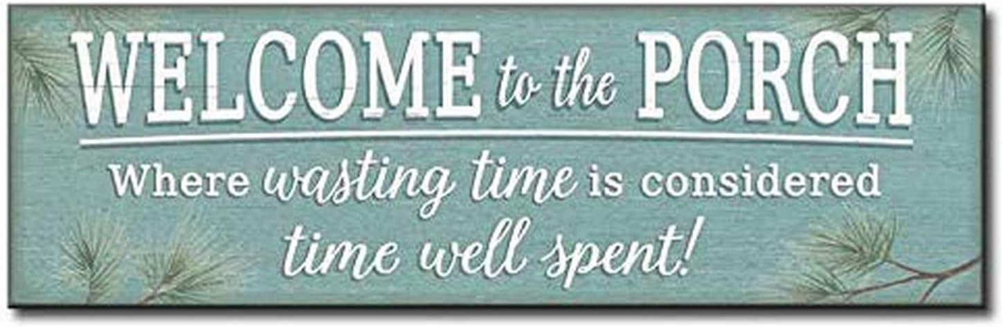 My Word! Welcome To The Porch Decorative Home Dรฉcor Wooden Signs,Blue/Green
