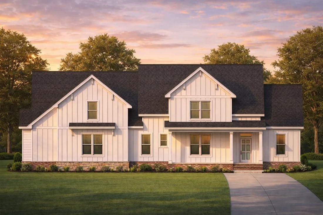 20-1113 HOUSE PLAN - Modern Barn-Style House Plan with CAD Blueprints & Designs