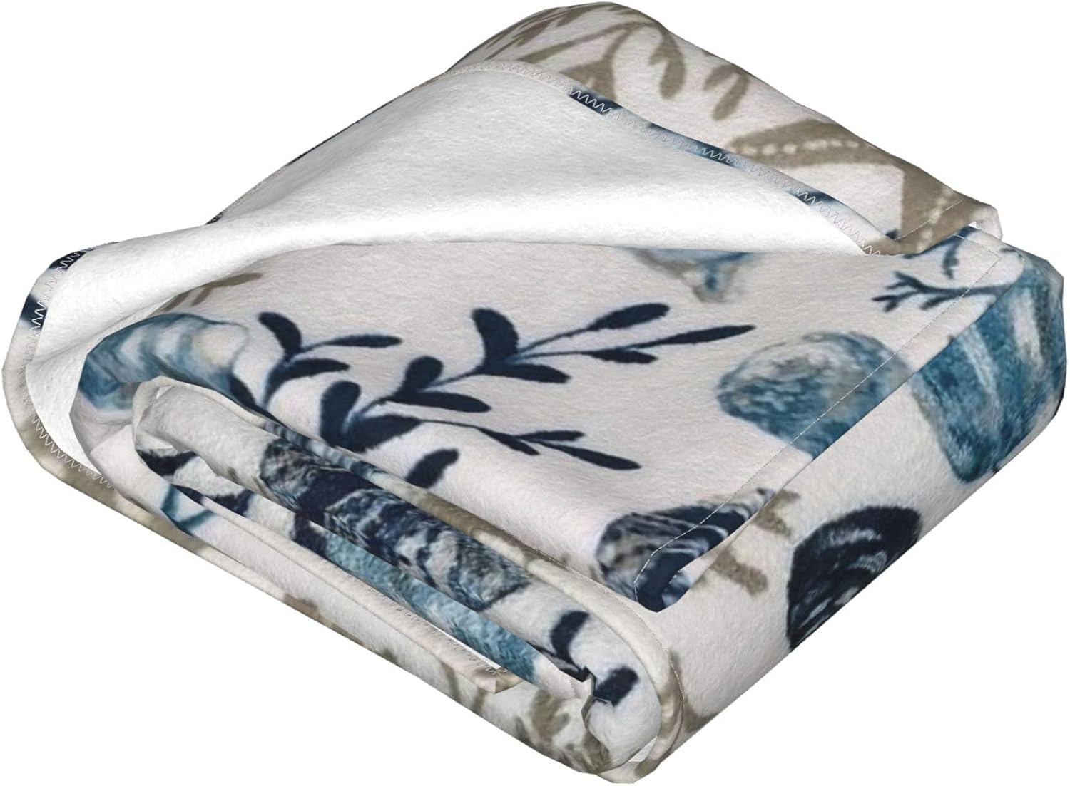 Coastal Shells Blanket, Soft Warm Bed Bedding Throw Blankets for Couch Bedroom Sofa Office, All Season Cozy Flannel Plush Blanket Gifts for Adults, 80"X60"