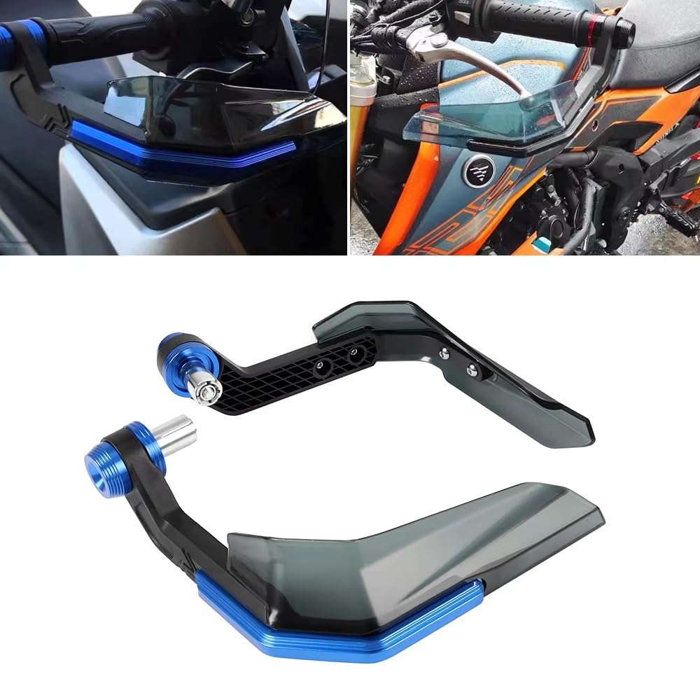 Universal Motorcycle Bike Clutch Lever Protector Brake Guard Handlebar levers Protect Handguard Adjustable & Extendable for All Bikes (Blue-PRO)