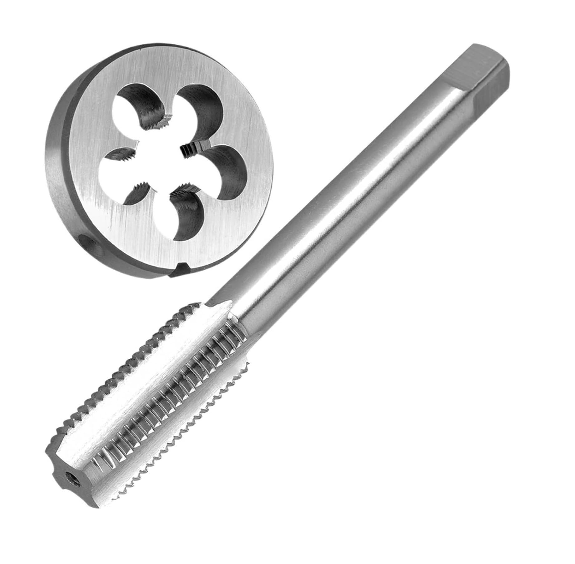 Juego de machos de roscar y troqueles redondos for máquina métrica M19x0,5, herramientas de roscado a mano derecha HSS for mecanizado de metales