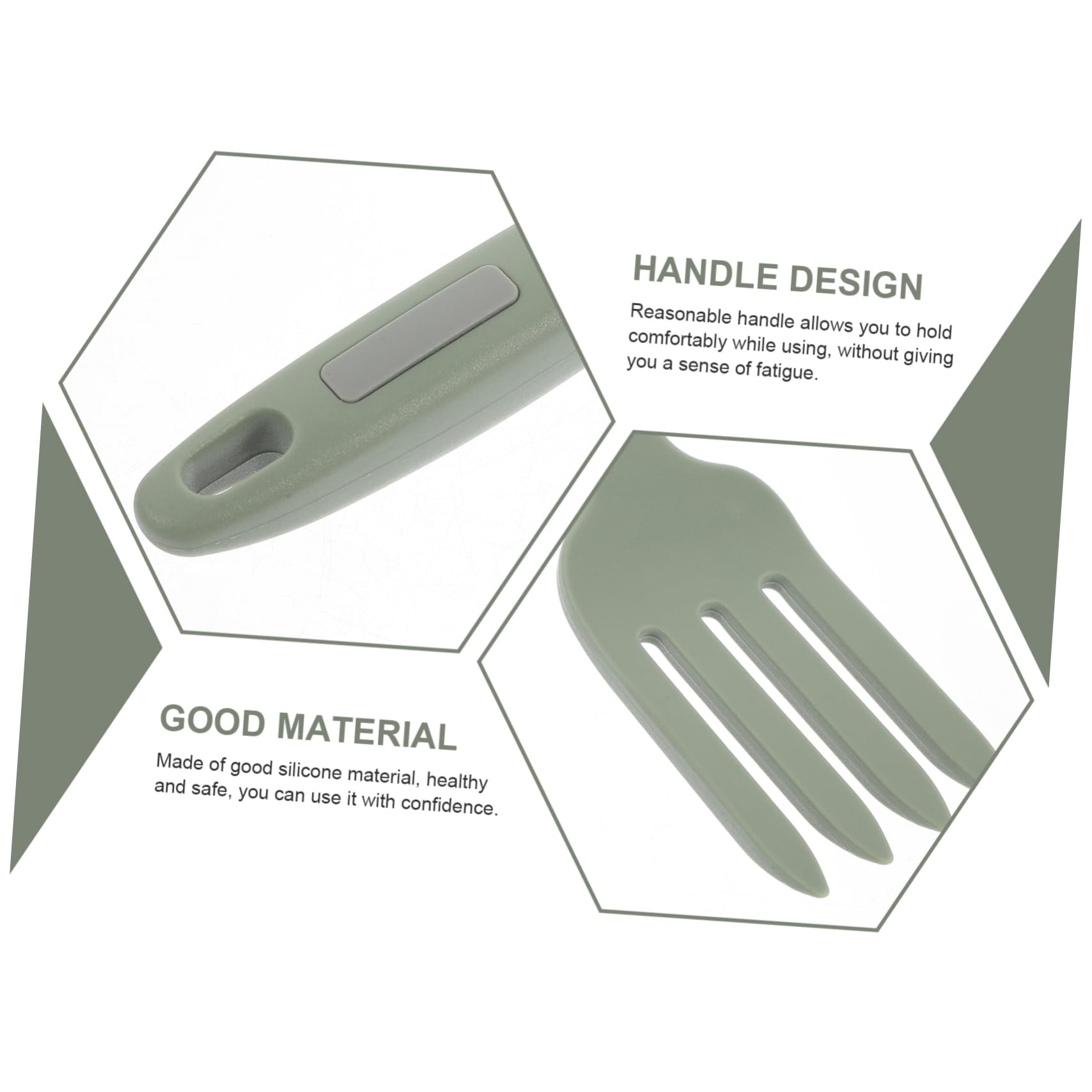 NAMOARLY Silicone Fork for Cooking Pasta Salad Fork Soft Edges Safe Easy to Use for Families