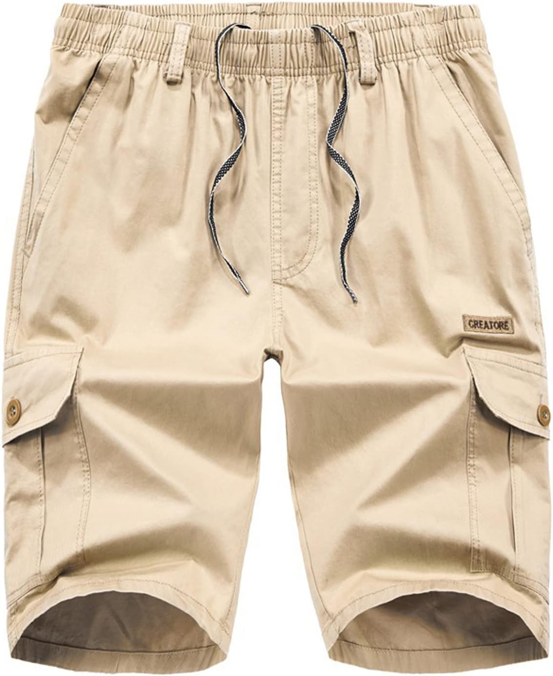 Ymosrh Men's Outdoor Work Shorts Drawstring Hiking Cargo Shorts with Pockets Fishing Casual Shorts Summer, XL-5XL