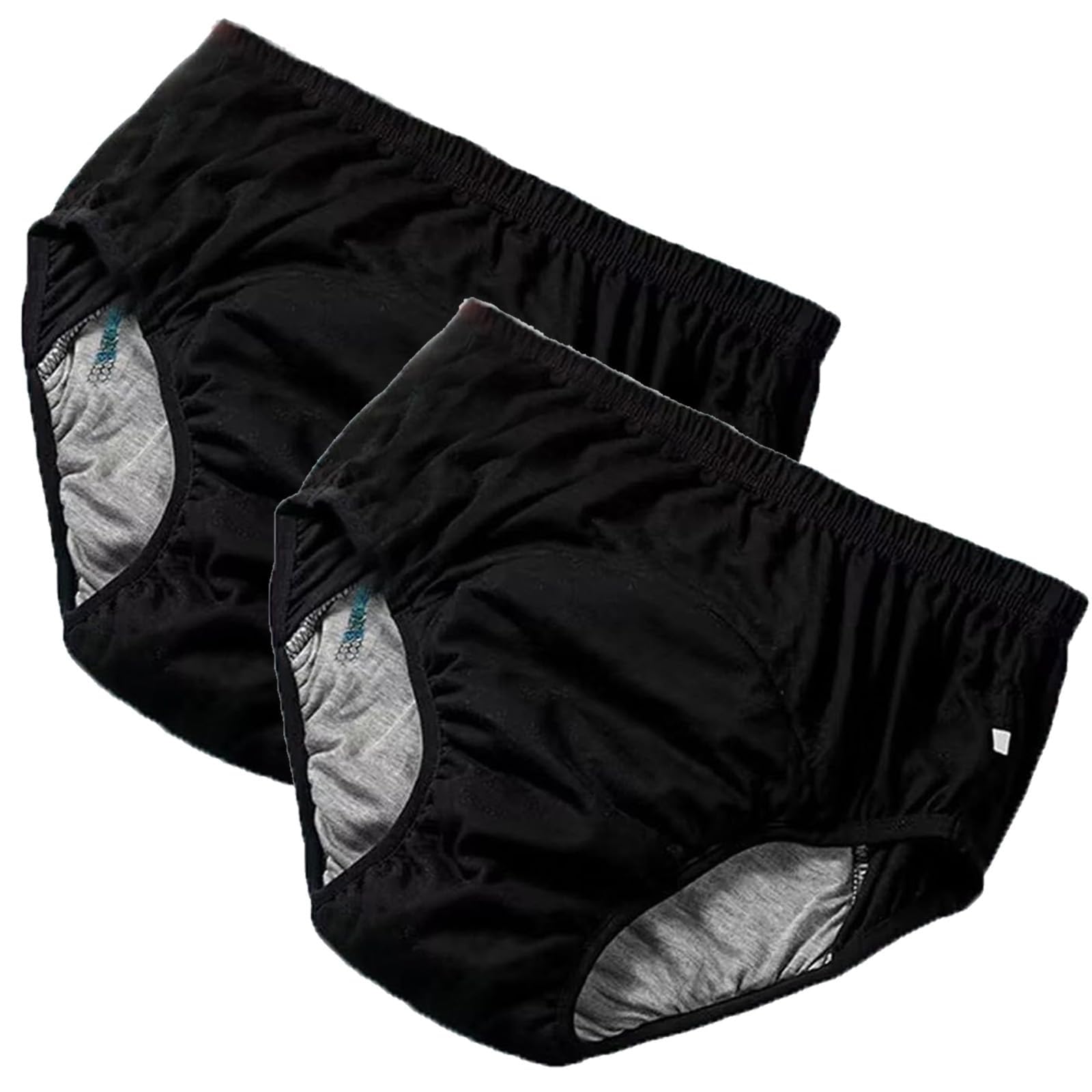 Couches lavables en tissu pour homme et slip absorbant incontinence : lot de 2 noirs XXL