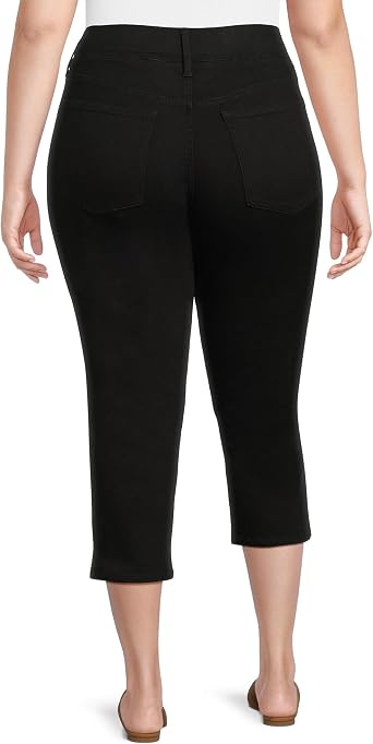 Terra & Sky High Rise Plus Size Pull-On Slim Capri Jeggings